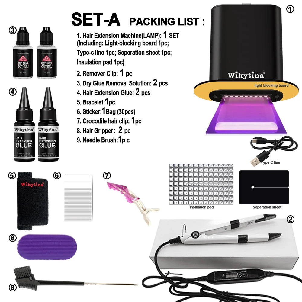 JAMBRA Ultimate Salon Hair Extension Kit with UV light