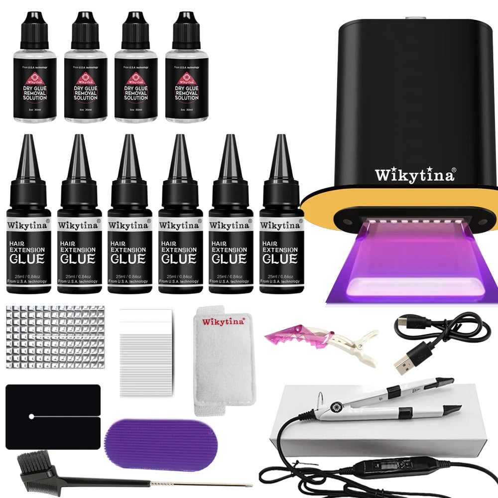 JAMBRA Ultimate Salon Hair Extension Kit with UV light